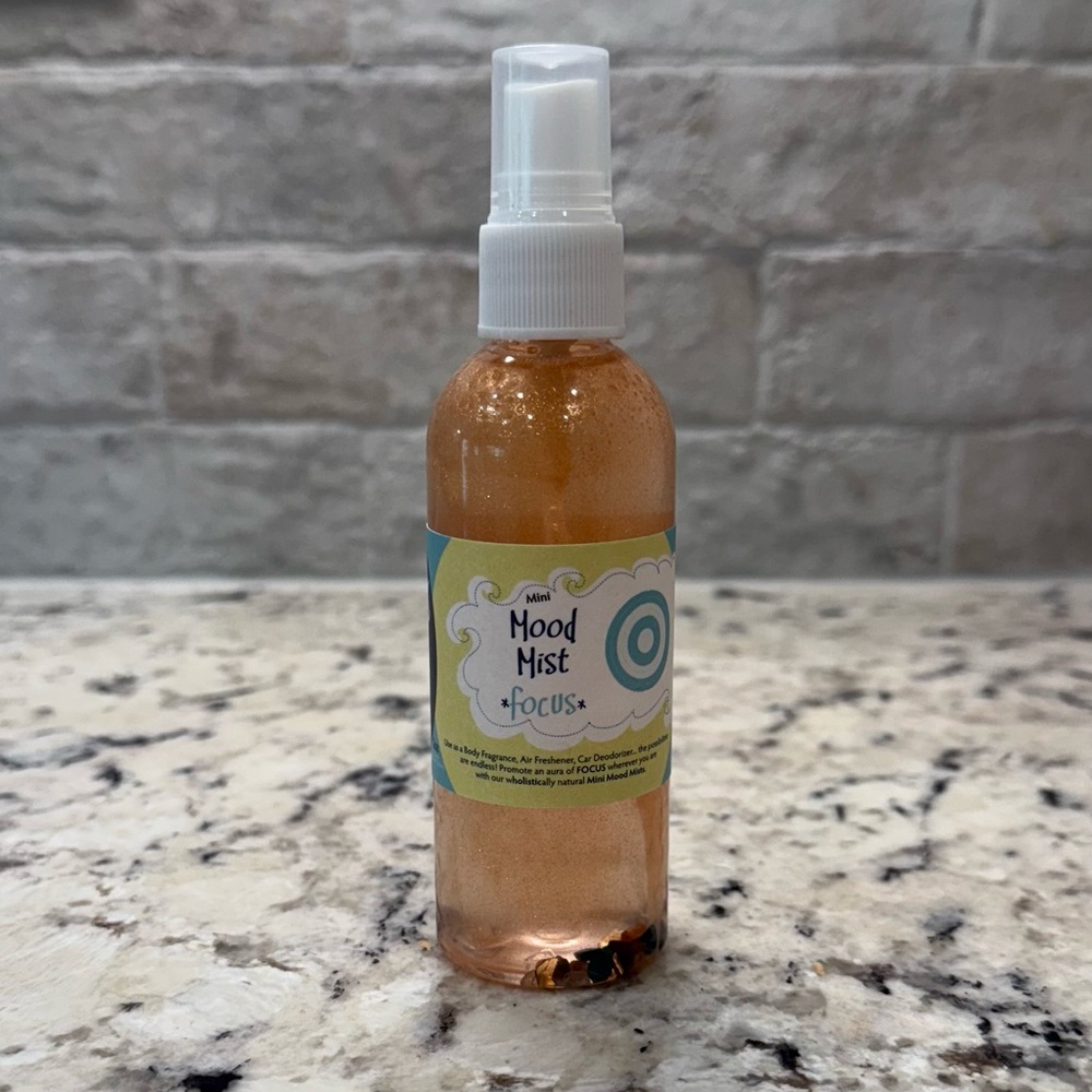 Evie’s Sky NEW 4oz Mood Mist: Focus - Essential Oils, Mica Powder, Gemstones